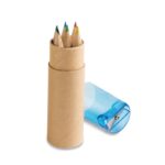 Caixa de cartão com 6 mini lápis de cor - Imagem 3