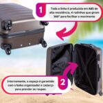Mala Média De Mão Carrinho 4 Rodas Reforçado Sestini Cadeado - Imagem 4