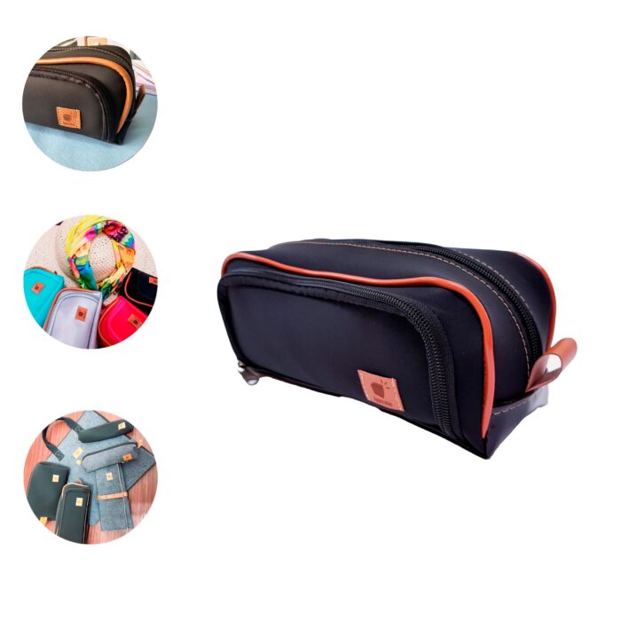 Case Ziper Triplo Bor Preto - Imagem 3