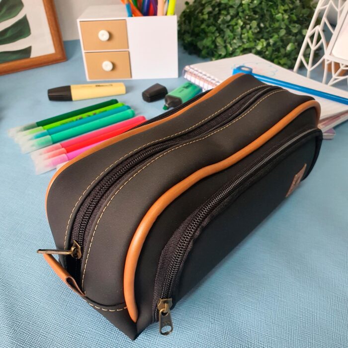 Case Ziper Triplo Bor Preto - Imagem 2