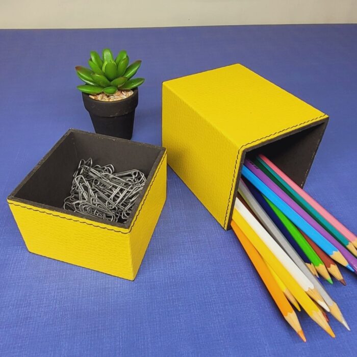 Kit Porta Caneta & Clips Amarelo - Imagem 2
