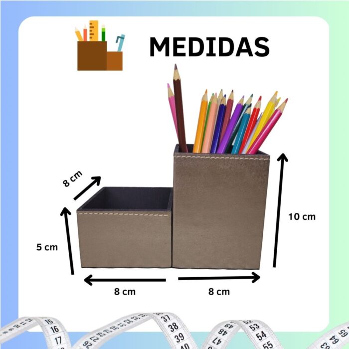 Kit Porta Caneta & Clips Prata Velha - Imagem 3