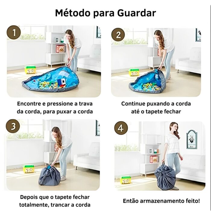 Saco Organizador Para Brinquedos - Verde - Imagem 4