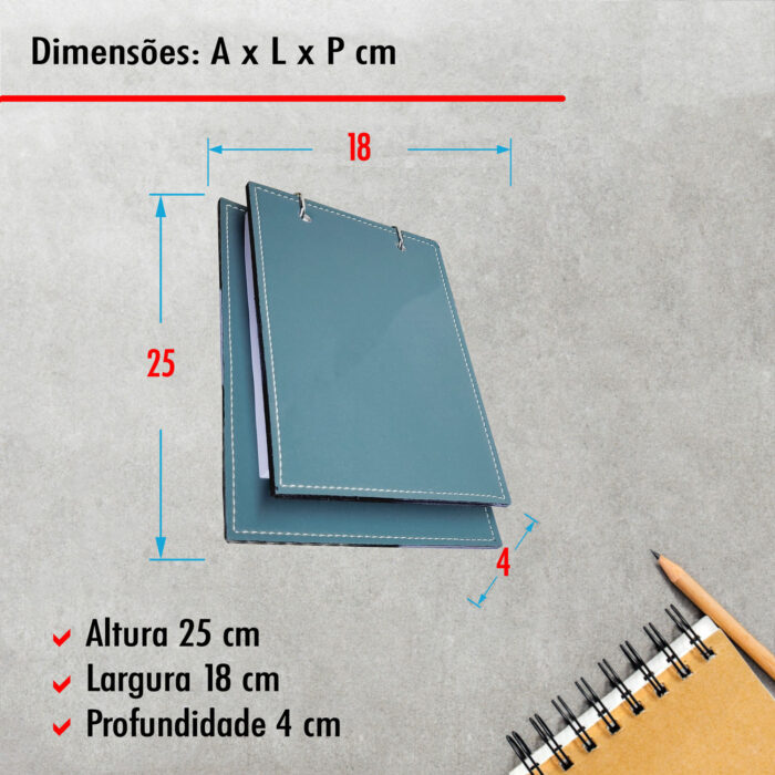 Porta Bloco Argola 200 Folhas Verde Musco - Imagem 4