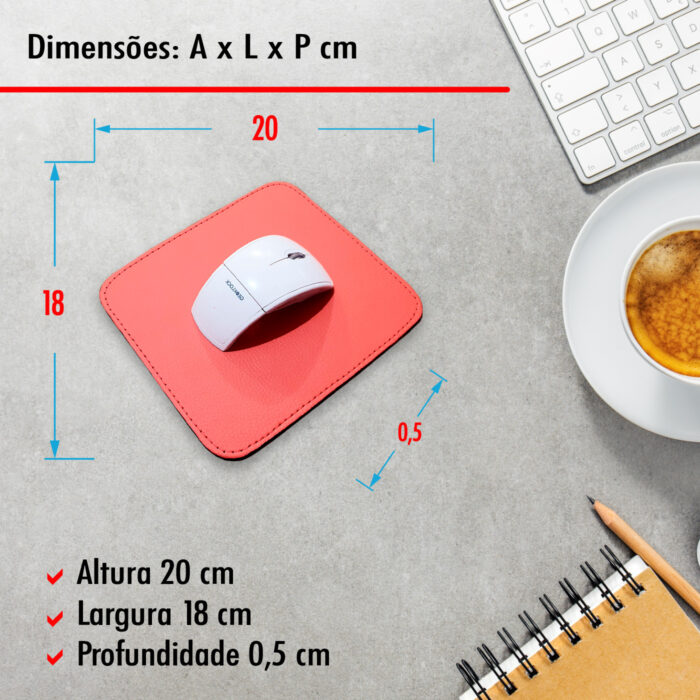 Mouse Pad Bi Color Vermelho & Café - Imagem 4