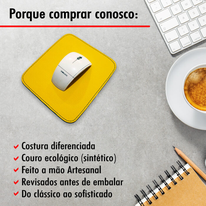 Mouse Pad Bi Color Amarelo & Preto - Imagem 4