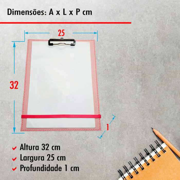 Clipboard A4 Monocromático Rosa - Imagem 3