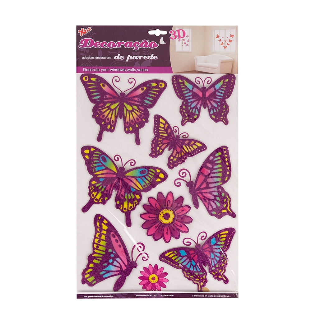 ADESIVO DECORATIVO BORBOLETAS - ROXO ADESIVO DECORATIVO BORBOLETAS - ROXO