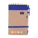 MINI CADERNO KRAFT C/ CANETA - AZUL