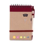 MINI CADERNO KRAFT C/ CANETA - VERMELHO