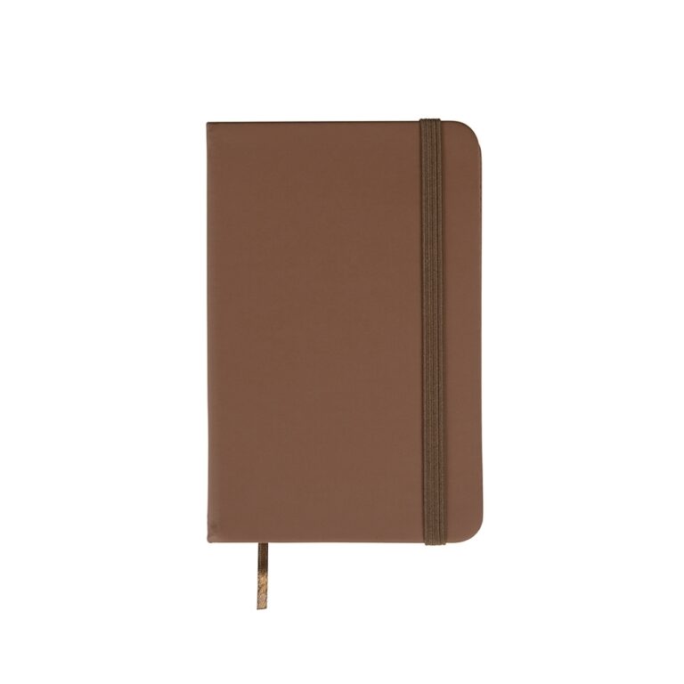 CADERNETA EMBORRACHADA S/ PAUTA- MARROM
