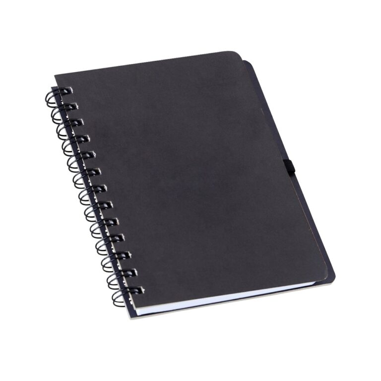 CADERNETA EM KRAFT COM PORTA CANETA- PRETO