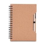 CADERNO CAPA EM PAPELÃO RECICLADO C/ CANETA- MARROM