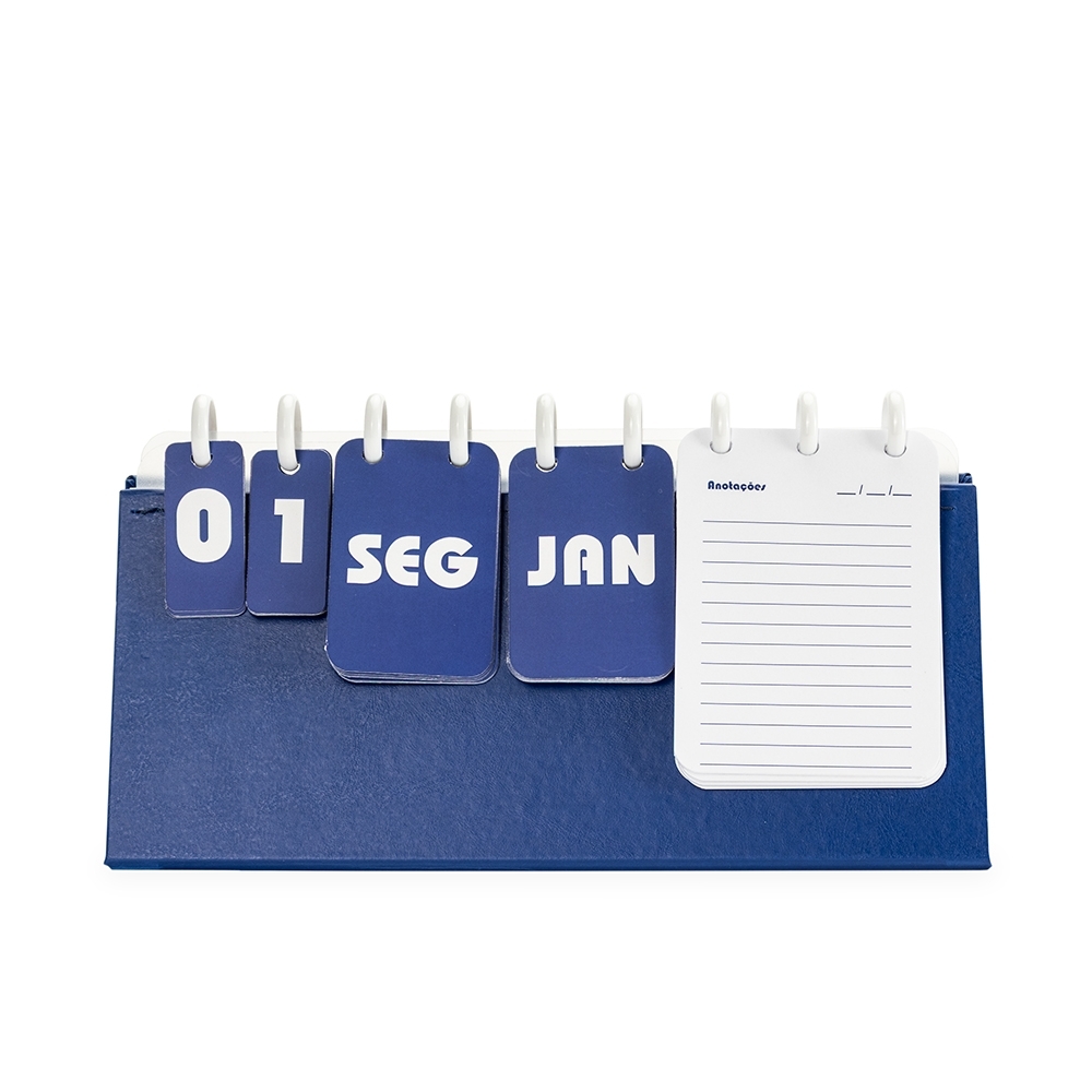 CALENDÁRIO PERMANENTE DE MESA DISCO- AZUL CALENDÁRIO PERMANENTE DE MESA DISCO- AZUL