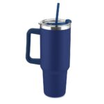 CANECA TÉRMICA C/ TAMPA E CANUDO 1,3L- AZUL