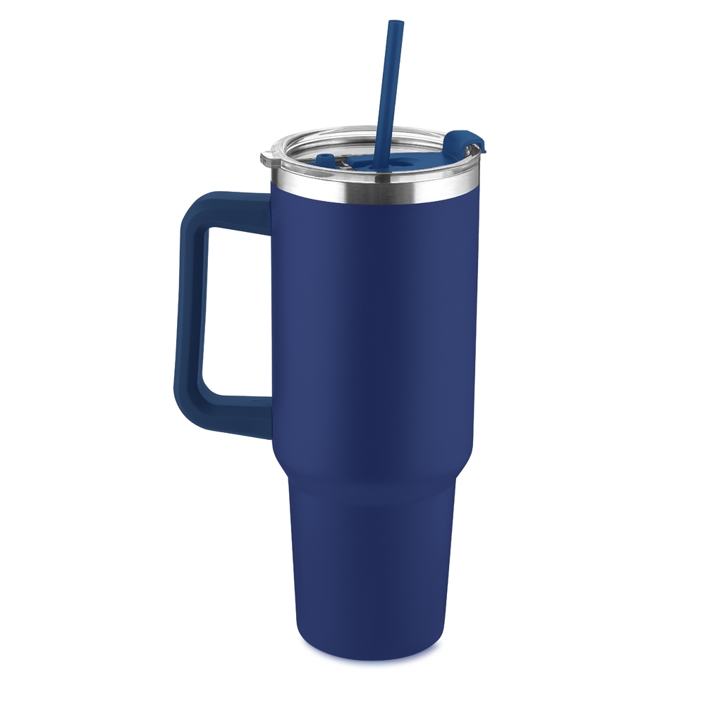 CANECA TÉRMICA C/ TAMPA E CANUDO 1,3L- AZUL CANECA TÉRMICA C/ TAMPA E CANUDO 1,3L- AZUL