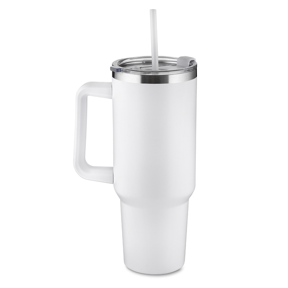CANECA TÉRMICA C/ TAMPA E CANUDO 1,3L- BRANCO CANECA TÉRMICA C/ TAMPA E CANUDO 1,3L- BRANCO