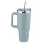 CANECA TÉRMICA C/ TAMPA E CANUDO 1,3L- CINZA