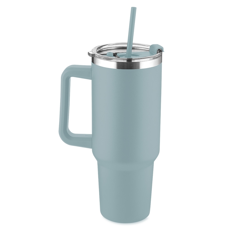 CANECA TÉRMICA C/ TAMPA E CANUDO 1,3L- CINZA CANECA TÉRMICA C/ TAMPA E CANUDO 1,3L- CINZA