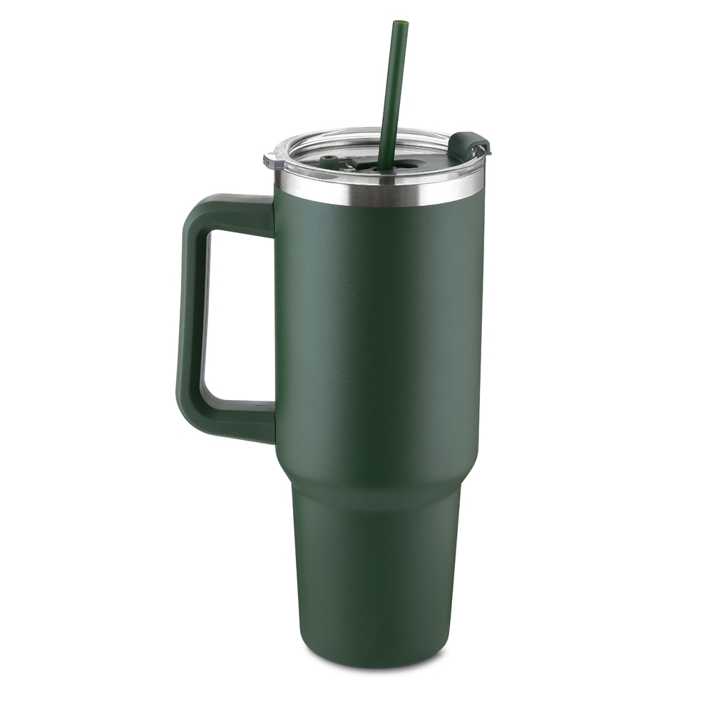 CANECA TÉRMICA C/ TAMPA E CANUDO 1,3L- VERDE CANECA TÉRMICA C/ TAMPA E CANUDO 1,3L- VERDE