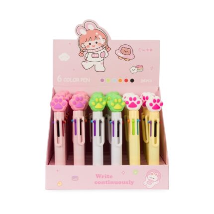 CANETA PLÁSTICA PATINHA MULTICOLOR- COLORIDO