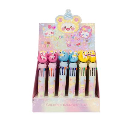 CANETA PLÁSTICA UNICÓRNIO MULTICOLOR- COLORIDO