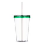 COPO C/ TAMPA E CANUDO - TRANSPARENTE