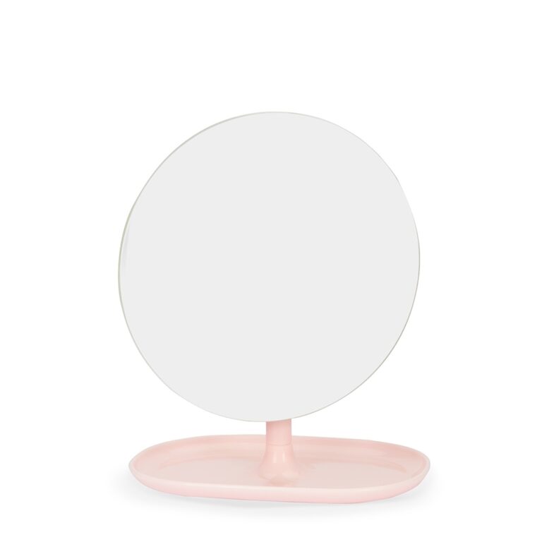 ESPELHO DE MESA PLÁSTICO- ROSA