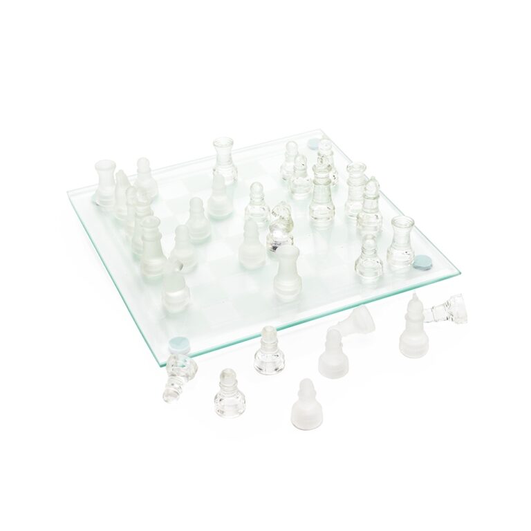 JOGO DE XADREZ DE VIDRO- TRANSPARENTE