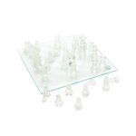 JOGO DE XADREZ DE VIDRO- TRANSPARENTE