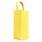 Porta Vinho em Couro Sintético Vegano com Alça Amarelo