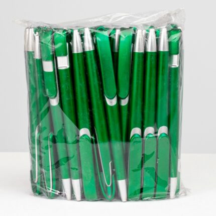 PACOTE COM 50 PÇS CANETA PLÁSTICA- VERDE