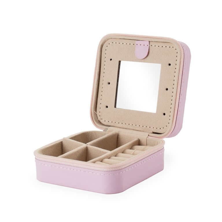PORTA-JOIAS COM ESPELHO- ROSA