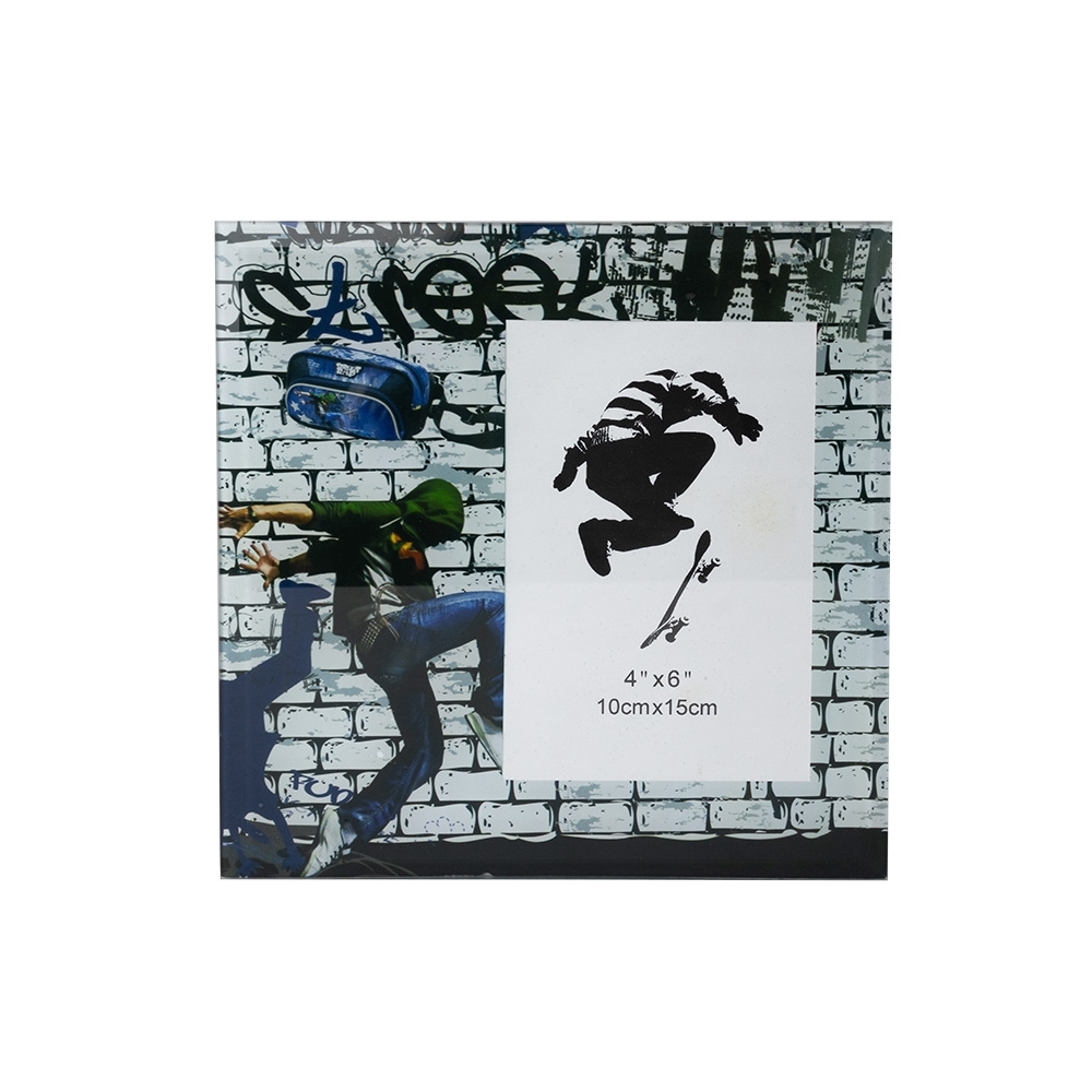 PORTA RETRATO SKATE 10X15 CM VIDRO - INOX PORTA RETRATO SKATE 10X15 CM VIDRO - INOX