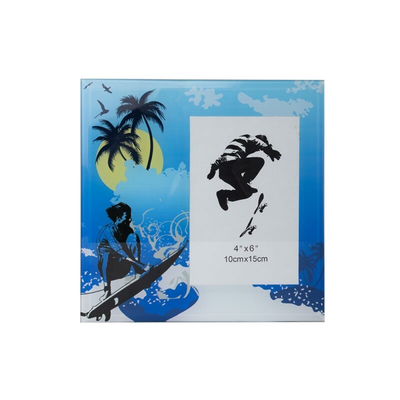 PORTA RETRATO SURF 10X15 CM VIDRO - INOX