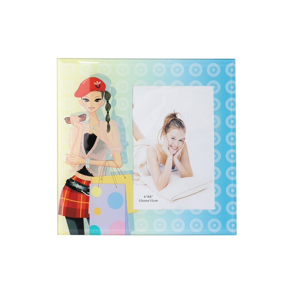 PORTA RETRATO 10X15 CM VIDRO- COLORIDO PORTA RETRATO 10X15 CM VIDRO- COLORIDO