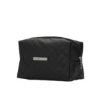NECESSAIRE PUFF MATELASSÊ C/ DETALHE PRATA - PRETO