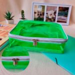 GOOD VIBES - ( TRANSP. VERDE E BRANCO ) NECESSAIRE JUMBO - Imagem 5