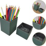 OFFICE - KIT PORTA CANETA E CLIPS - VERDE MUSGO