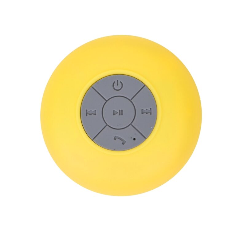 CAIXINHA DE SOM C/VENTOSA CAIXA ACRÍLICA - AMARELO