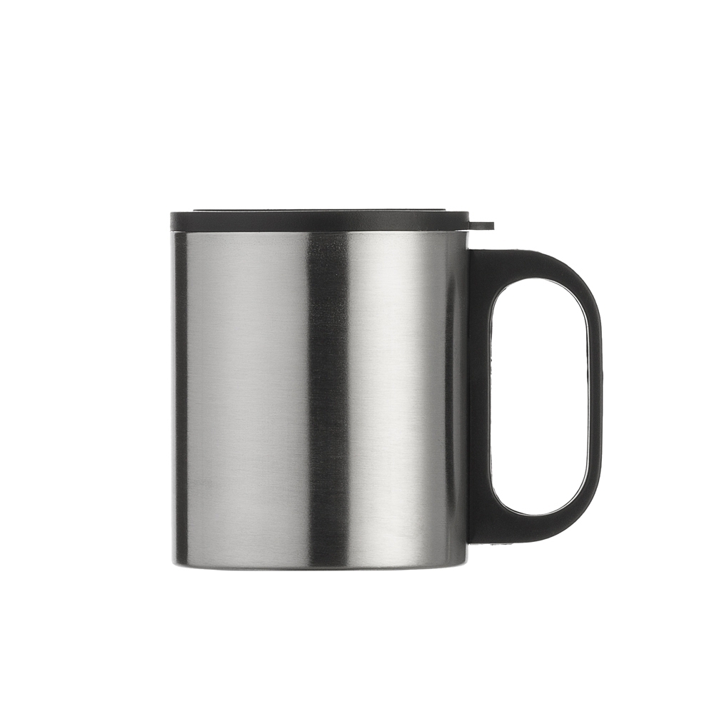 CANECA INOX 180ML C/ TAMPA - CINZA CANECA INOX 180ML C/ TAMPA - CINZA