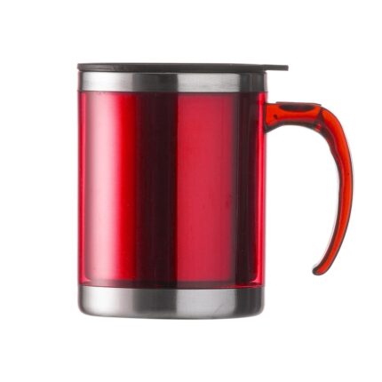 CANECA ACRÍLICA 400 ML COM TAMPA - VERMELHO