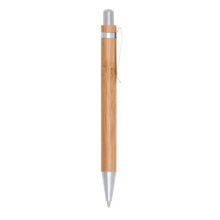 CANETA BAMBU DET PRATA - MARROM - MARROM