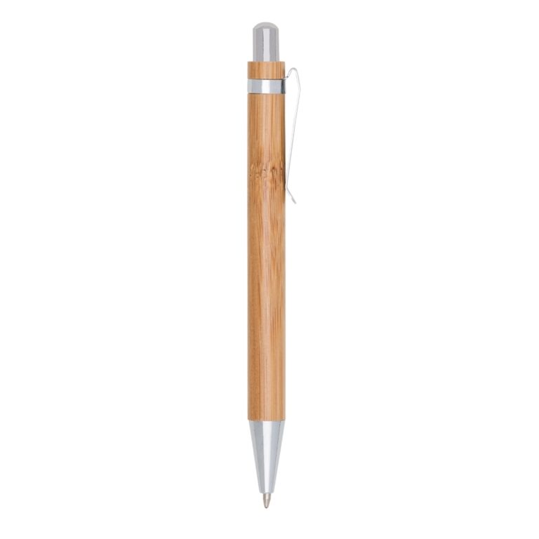 CANETA BAMBU DET PRATA - MARROM - MARROM
