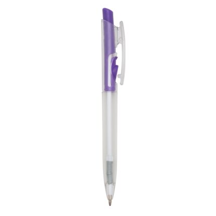 CANETA PLÁSTICA TRANSLUCIDA - ROXO