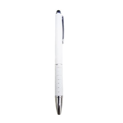 CANETA PLÁSTICA C/ 7 ANEIS TOUCH - BRANCO