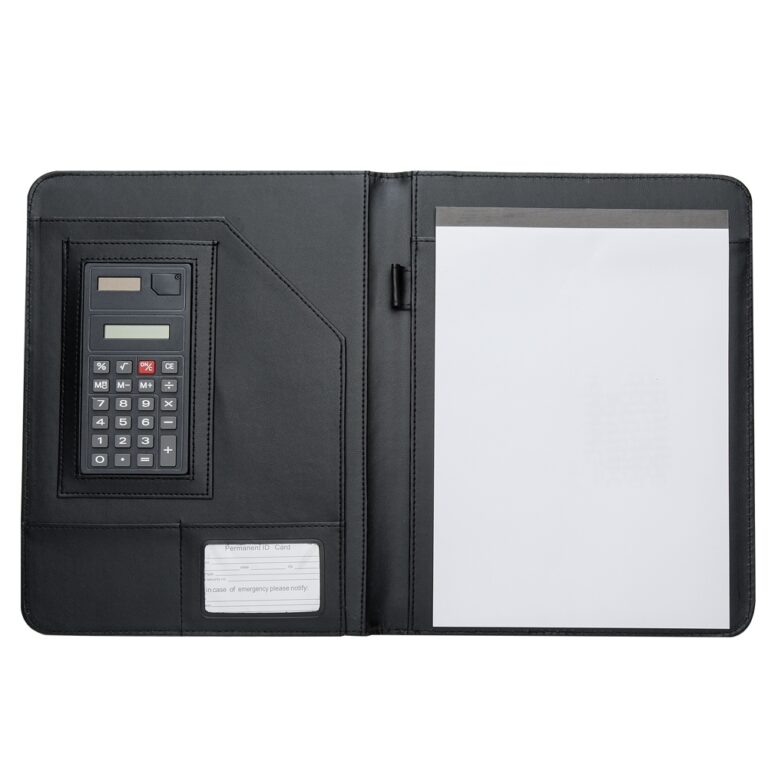 PASTA DE CONVENÇÃO C/ BLOCO E CALCULADORA - PRETO