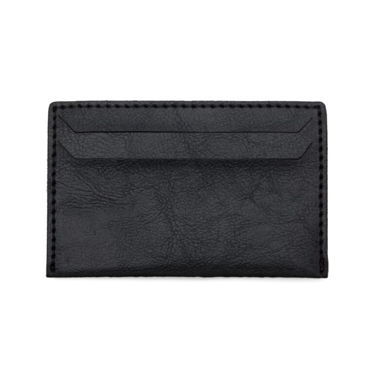 PORTA CARTÃO DE COURO SINTETICO - PRETO