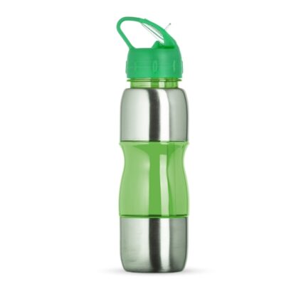 SQUEEZE PLASTICO C/ METAL 600ML - CINZA