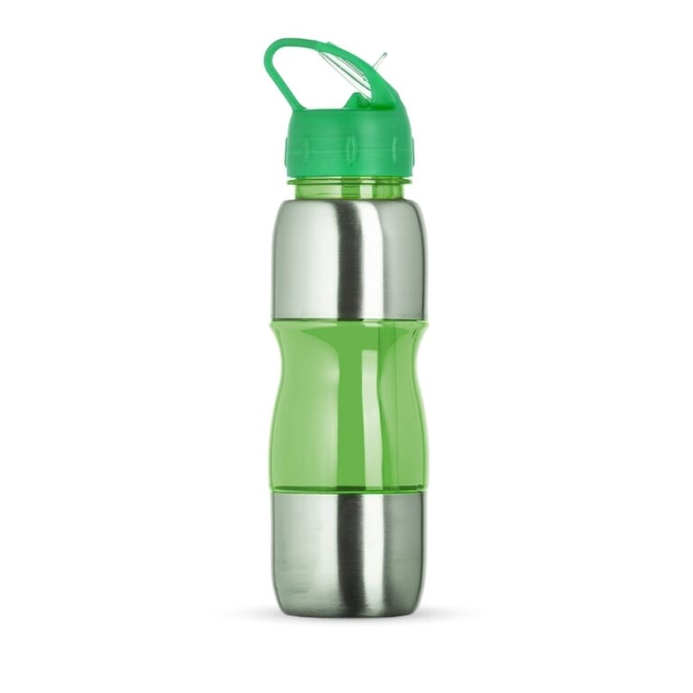 SQUEEZE PLASTICO C/ METAL 600ML - CINZA